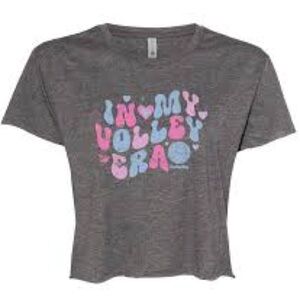 Lucky Dog Swiftie Cropped Black Heather Tee In My Volley Era Sz Medium